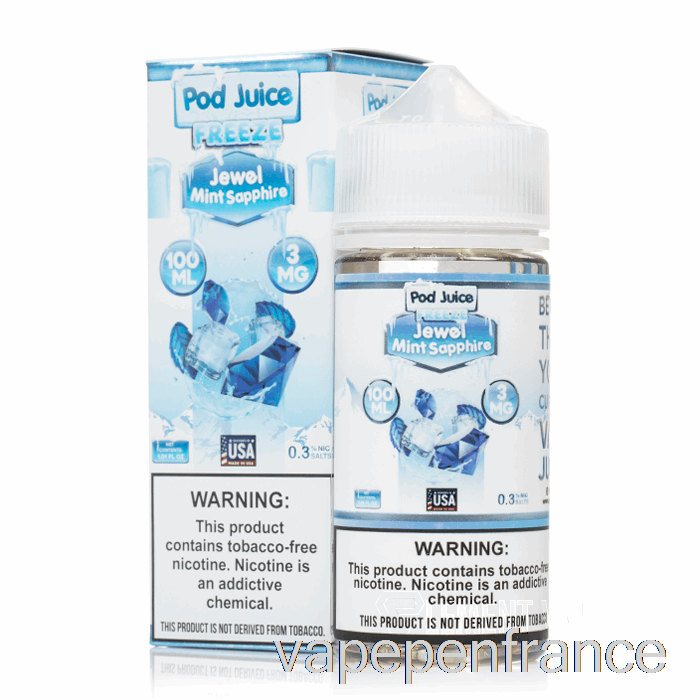 Gel Bijou Menthe Saphir - Jus De Dosette - 100 Ml 12 Mg Stylo Vape